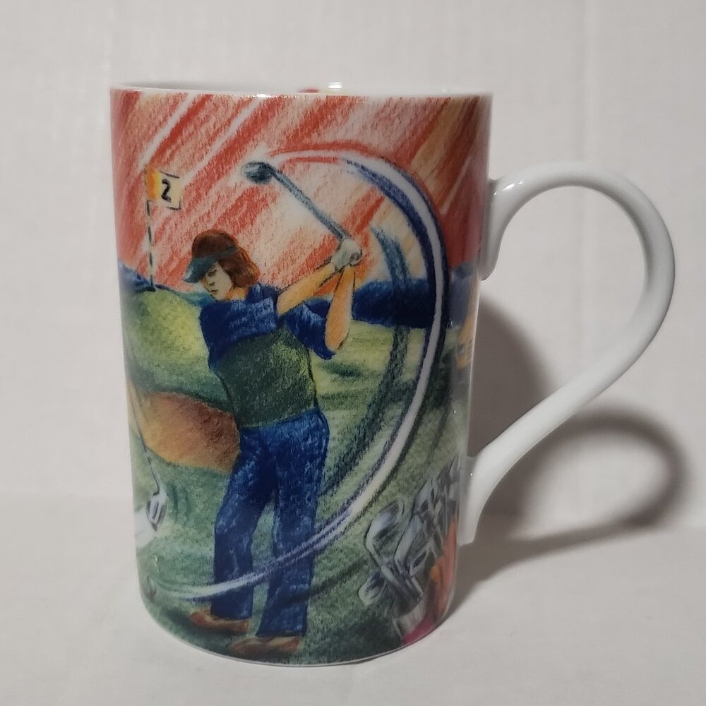 Playing Golf Ceramic Coffee Latte Tea Cup Mug Konitz German 10oz